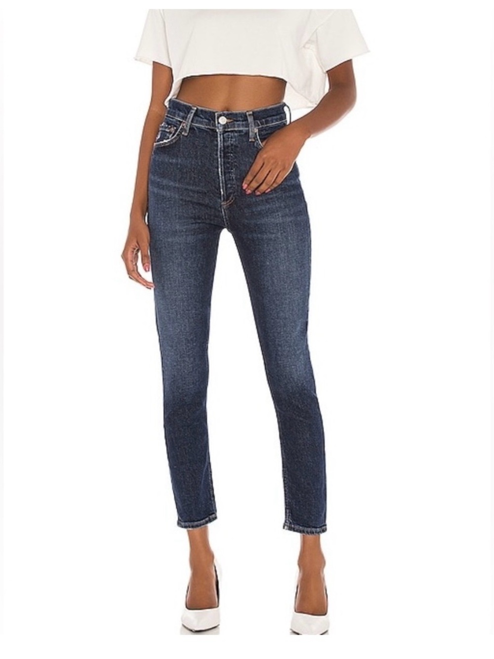 Agolde Denim Nico High Rise Slim Jeans in Cabana Size 27